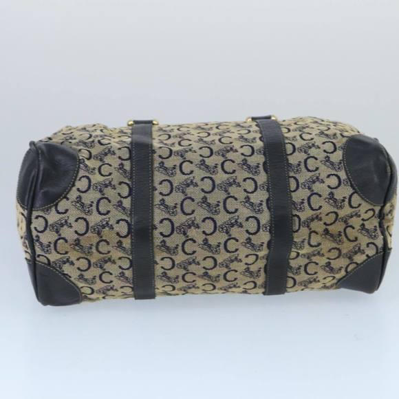 CELINE C Sulky Boston Bag Canvas Leather Navy Gold Auth bs19729 - Picture 9 of 16